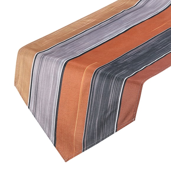 Mesa Camino 108" x 13", Retro Algod?n Lino Mesa Camino, Naranja y Gris Unique Bargains caminos de mesa