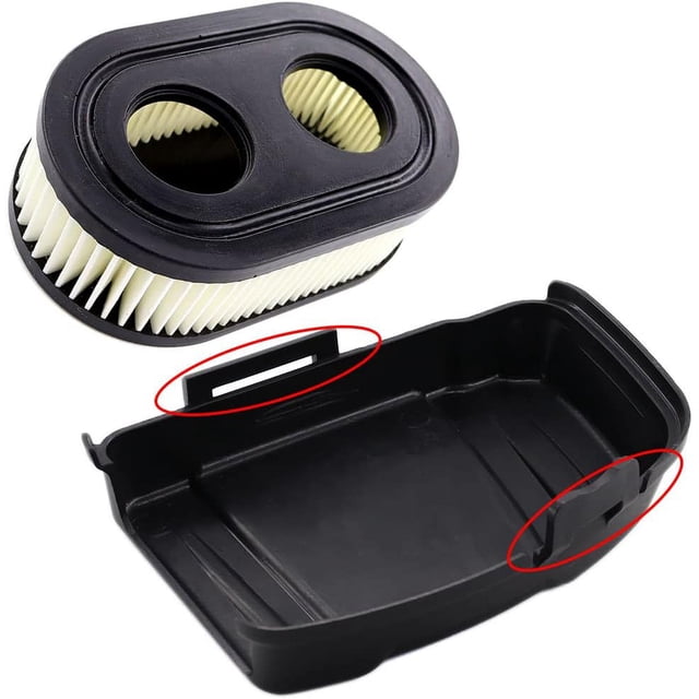 Cubierta de filtro de aire con filtro de aire para cortacésped Briggs & Stratton 650EXI 675EXI 675IS Reemplaza 594575, 798452 (2 tipos de cubiertas para este modelo, tiene 2 clips)