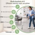 thumbnail image 2 of Electric Spin Scrubber, Cordless Shower Scrubber with 6 Brush Heads - 2H Dual Speed, Waterproof Extension Handle for Bathroom Tile Car Cleaning, 2 of 9