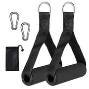 Pack of 2 Grip Exercise Handle for Resistance Bands,Replacement Fitness Equipment with 2 Carabiner Hooks Clips,Pull Down Workout Accessories for Home Gym Fitness,Triceps,Rope,Yoga Stretch