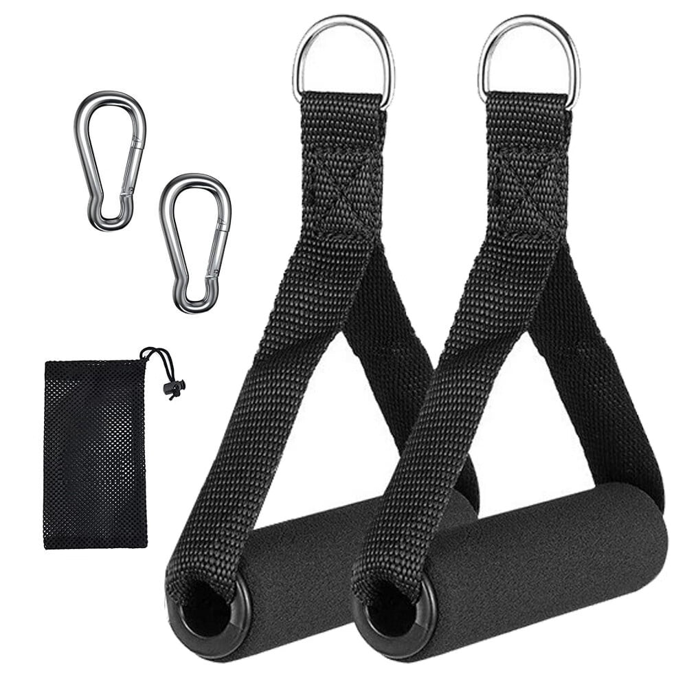 Pack of 2 Grip Exercise Handle for Resistance Bands,Replacement Fitness Equipment with 2 Carabiner Hooks Clips,Pull Down Workout Accessories for Home Gym Fitness,Triceps,Rope,Yoga Stretch