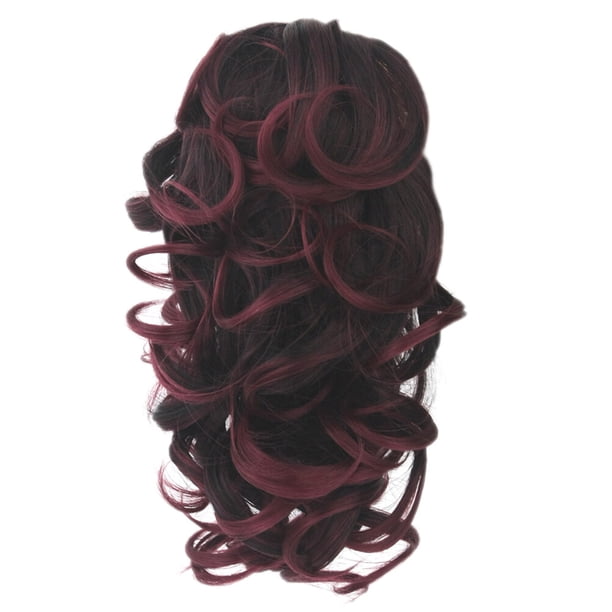 1 pieza de peluca de pelo sintético rizado, mordazas, pinza, rizo, colas de caballo, extensiones de cabello, pinza para mujeres y niñas (1T118)