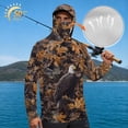 thumbnail image 3 of SEANATIVE Men's Fishing Hoodie UV Protection Hooded Top Long Sleeve Sun Block Top with Mesh Mask Fishing Clothes Sun Shirt Athletic Wear Outfit for Men, 2XL, Eagle Camo Hunting Forest Print, 3 of 7