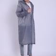thumbnail image 5 of Poncho de lluvia de moda para exteriores reutilizable de EVA gris con capucha y mangas Ropa impermeable para adultos Hombres Mujeres, 5 of 5
