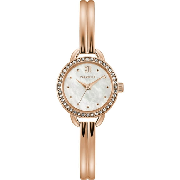 Caravelle Designed By Bulova Women's Mother of Pearl Dial Bangle Watch