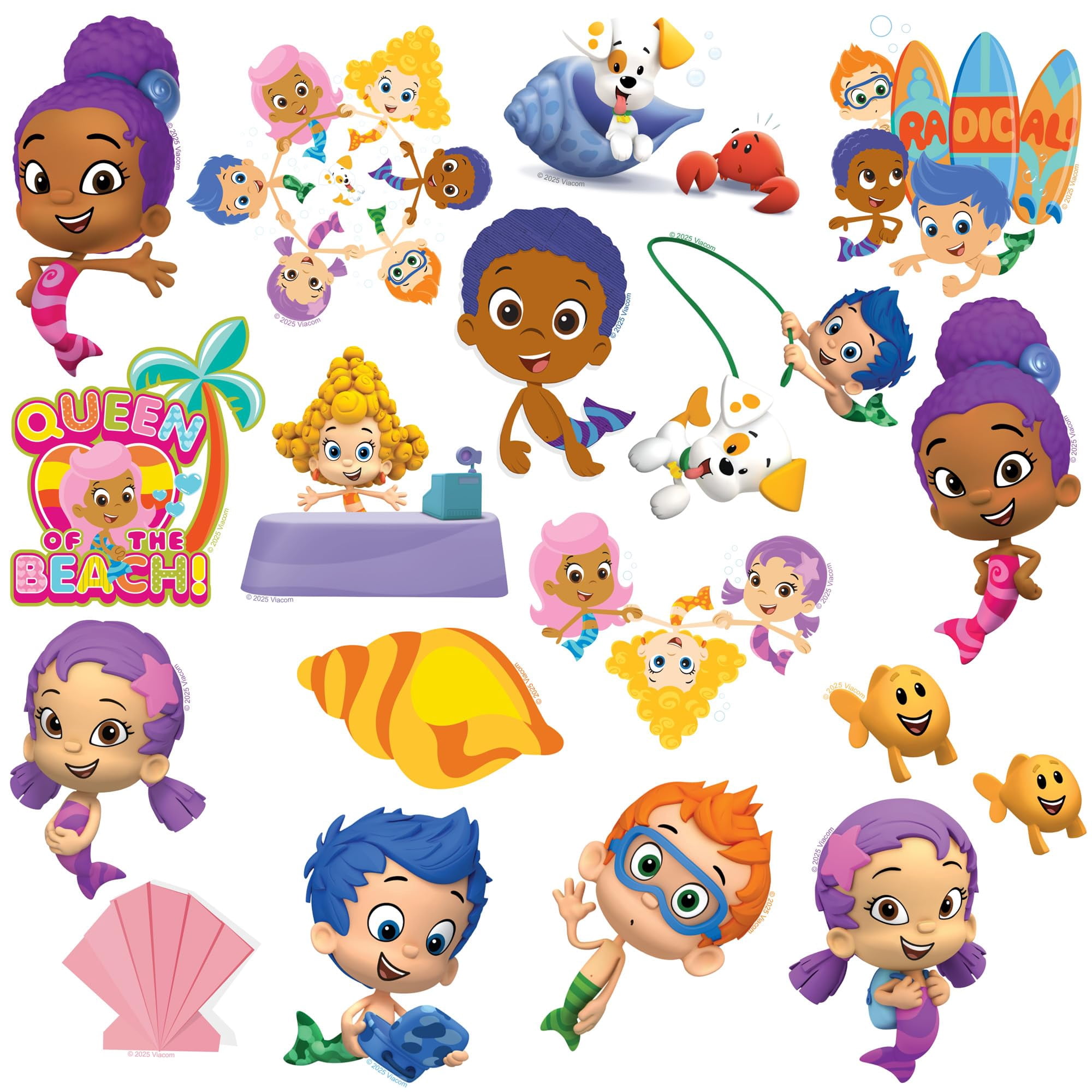 Bubble Guppies 100ct Vinyl Large Deluxe Stickers Variety Pack  Die Cut Designs for Laptop, Water Bottle, Scrapbooking, Tablet & Indoor/Outdoor Surfaces