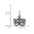 thumbnail image 3 of White Sterling Silver Charm Pendant 16 mm 12 Antiqued Comedy Tragedy Face Charms, 3 of 3