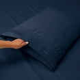 thumbnail image 3 of Clara Clark King Size Bed Sheets Set - Deep Pocket 4 Piece - 1800 Hotel Luxury Soft Double Brushed Microfiber, Navy Blue, 3 of 7