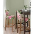 thumbnail image 2 of Summer Flamingo Bar Stool Covers Set of 4, Tropical Plants Botanical Floral Rustic Stretch Washable Bar Chair Covers with Backs, Removable Pub Counter Height Chair Cover for Kitchen Dining Room Cafe, 2 of 7