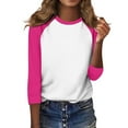 thumbnail image 6 of Htigea Clearanc Women's Casual 3/4 Sleeve T-Shirts Round Neck Cute Tunic Tops Basic Tees Blouses Loose Fit Pullover Today Sales L, 6 of 6