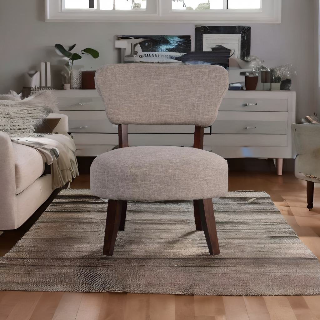 Round Seat Accent Chair, Taupe