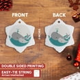 thumbnail image 3 of 3drose, Cute Whale and Baby on the Ocean, 3 inch Snowflake Porcelain Ornament, 3 of 7