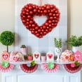 thumbnail image 3 of 17 Inch Valentine's Day Wreath for Front Door Red Tinsel Valentine Heart Wreaths with Heart Shaped Ornaments Valentine's Day Wedding Anniversary Decoration, 3 of 5