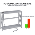 thumbnail image 6 of Alden Design 2-Tier Wooden Console Table with Power Outlet for Hallway Living Room, Gray, 6 of 7