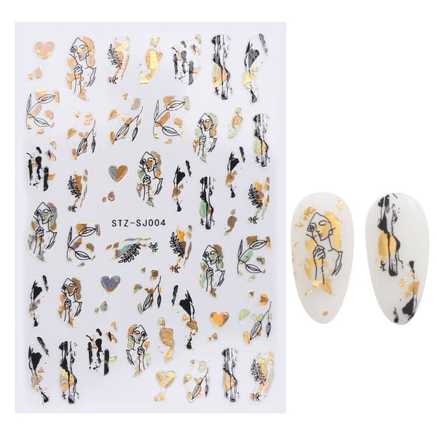 Adhesivo para uñas a la moda línea abstracta geométrica uñas calcomanías inspiradas arte 3D adhesivo deslizadores accesorio de manicura LASTZCS12-31 Tan Jianjun unisex