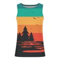 thumbnail image 4 of Penkiiy Sunset Print Beach Tank Tops Men Summer Casual Sleeveless T-Shirt Round Neck Sports Tee Racerback Workout Tanks 3XL Multicolor, 4 of 4