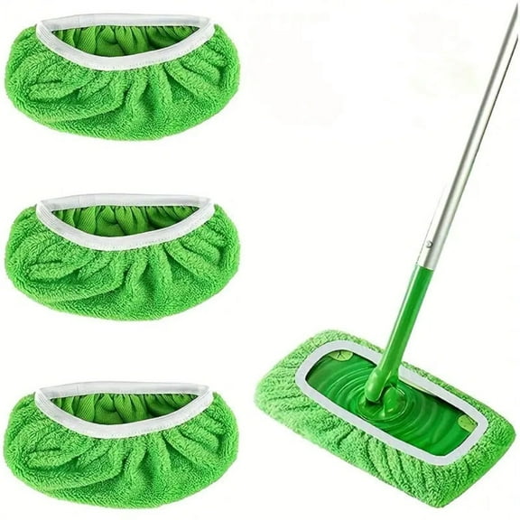 WBQ Reusable Microfiber Mop Pads, 3 Pack Dry Sweeping Cloths & Wet Mopping Cloths, Washable Wet Pads Refill for Mopping Floors (Mop is Not Included)