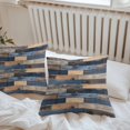 thumbnail image 6 of Throw Pillow Covers 26x26 Inch Set of 2, Navy Blue Brown Wood Waterproof Outdoor Pillow Covers, Farmhouse Vintage Wooden Decorative Cushion Pillowcases for Couch, Sofa, Bed, Garden, Patio, 6 of 9