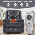 thumbnail image 2 of JMYMRY Power Lift Recliner Chair for Elderly with Vibration Massage and Heating, Extra Wide Adjustable Rocker with Cup Holders, Side Pockets and USB Charge Port, Gray, 2 of 8