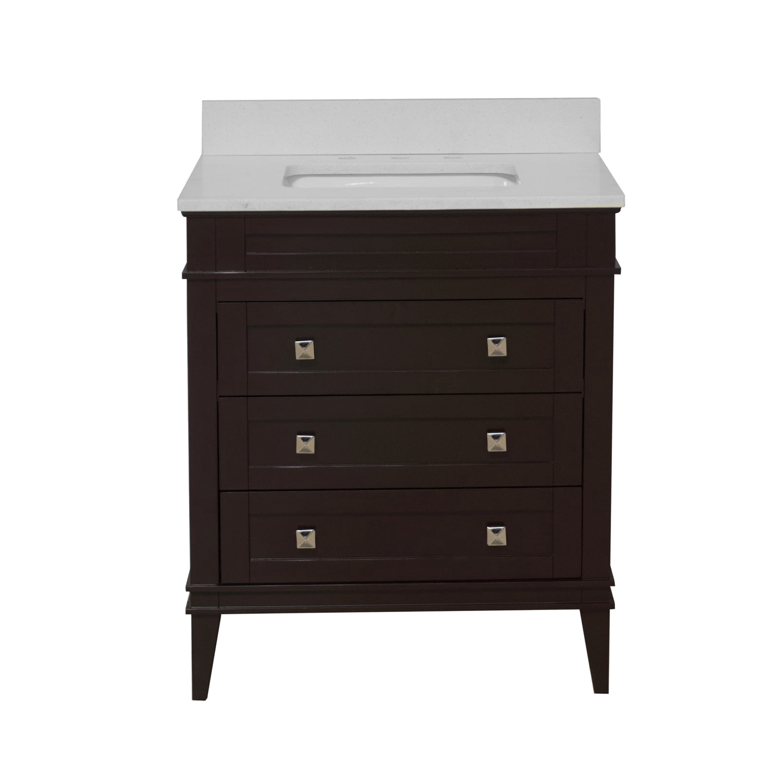 Eleanor 30" Bathroom Vanity with Chocolate Cabinet and Quartz Top
