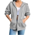 thumbnail image 3 of Guluxicc Women's Athletic Hooded Jackets with Pockets Drawstring Full Zip Long Sleeve WindBreaker Jackets for Outdoor Workout Wear Spring Summer Casual Outfits, 3 of 4