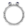 thumbnail image 2 of 925 Sterling Silver Stackable Expressions Created Sapphire Two Stone Ring Size: 8; for Adults and Teens; for Women and Men, 2 of 5
