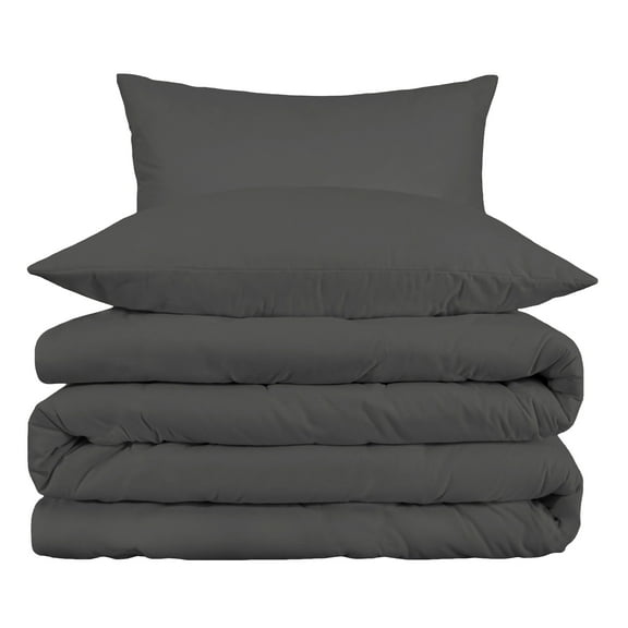 Superior Egyptian Cotton 1000 TC Grey Duvet Set, Full/ Queen