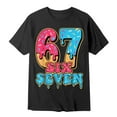 thumbnail image 4 of 67 Six Seven Letter T-Shirts For Kids T-Shirts Casual Fashionable Letter Print Short Sleeve T Shirt For Girls Daily Wear Top With Round Neck Design For Play And School Outfits Black 120(4-5 Years), 4 of 7