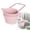 Pink, variant on pink Foldable Kitchen Sink Drain Basket - Silicone Collapsible Strainer for Faucet Hanging