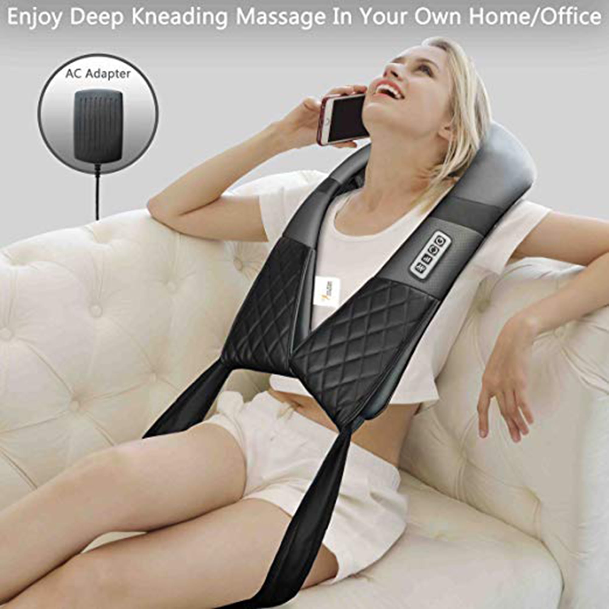Neck Massager with Heat, Cordless Back Massager with Wireless Remote, 3D  Kneading Massage Pillow for…See more Neck Massager with Heat, Cordless Back