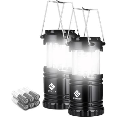 Lantern Camping Essentials Lights, Led Flashlight for Power Outages, Tent Lights for Emergency, Survival Gear and Supplies for Hurricane, Battery Operated Lamp, 2 Pack, Black