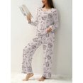 thumbnail image 2 of MINTREUS Women's Pajama Set Long Sleeve Sleepwear Ladies Soft Pjs Lounge Sets, 2 of 6