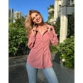thumbnail image 4 of Zeagoo Womens Button Down Shirt Long Sleeve Button up Dress Shirts Collared Solid Business Slim Fitting Work Blouse, 4 of 7