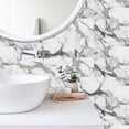 thumbnail image 5 of 6 Piece Waterproof Peel and Stick Tiles Wall Stickers Decals 11.8" x 5.9" Self Adhesive Vinyl Gray White Marbling Backsplash Decor, 5 of 9