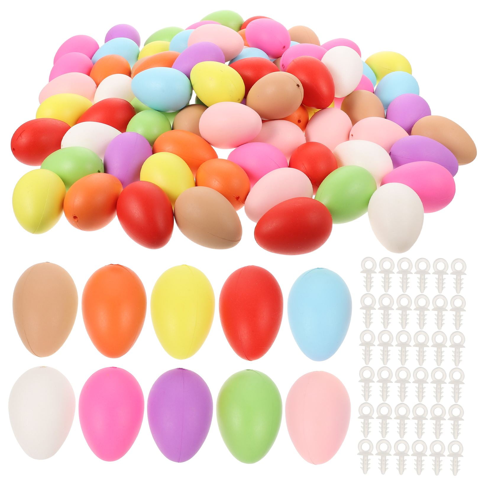 BESTYASH 100Pcs Easter Fake Plastic Eggs for Crafting Hanging Decor and Scene Layout Use