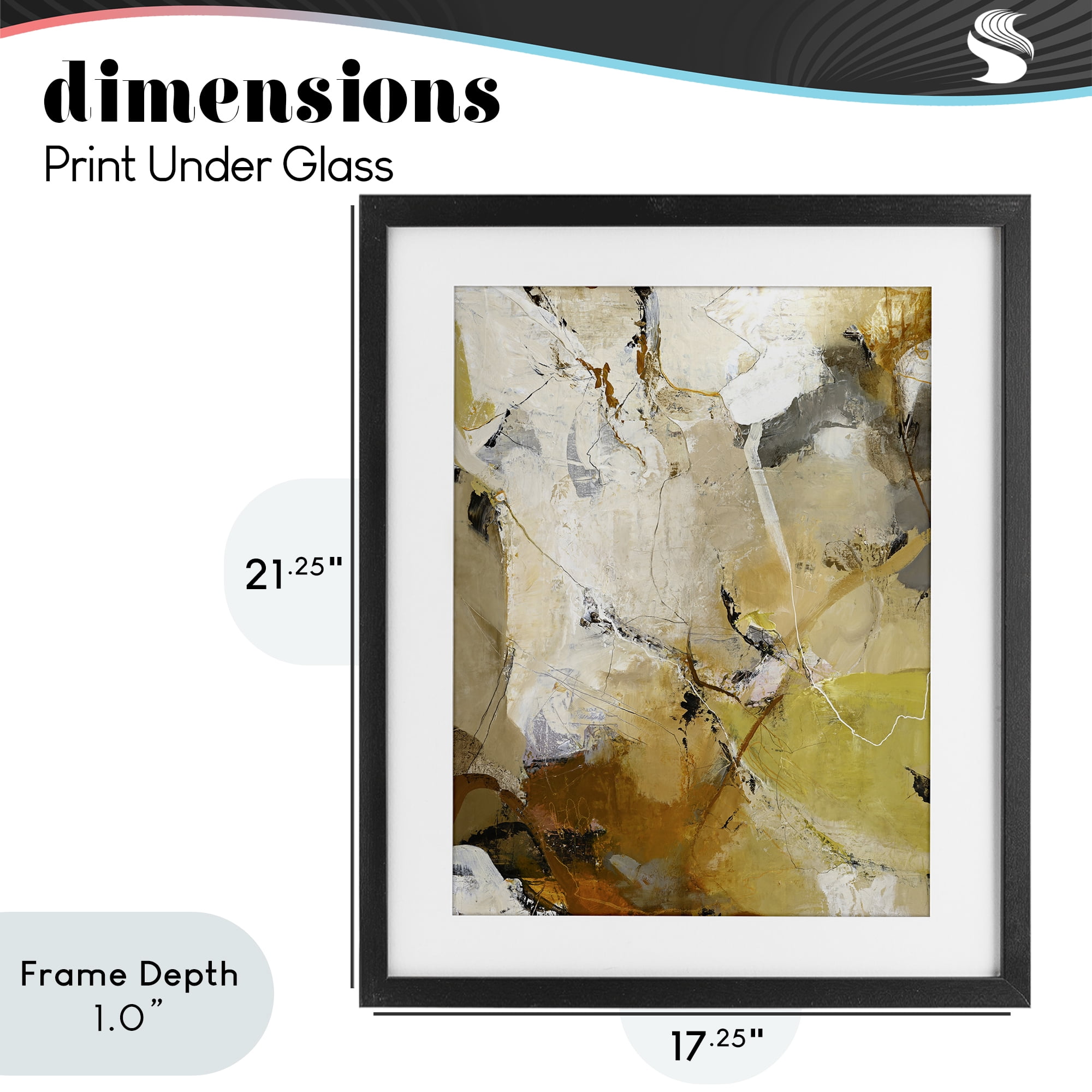 Stupell Industries Warm Earth Tones In Motion Black Framed Print Under Glass, design by Design Fabrikken