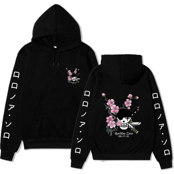 Roronoa Zoro Pattern Pullover Anime Hoodie Long Sleeve Sweatshirt Unisex XS-3XL