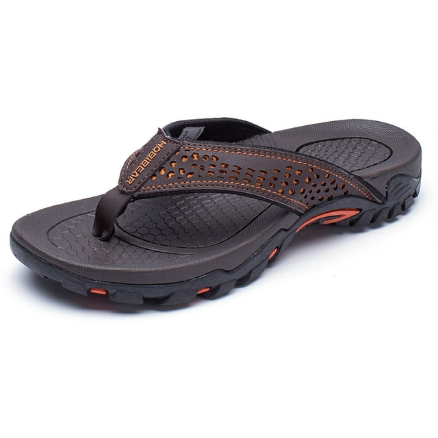 ZTTD Sandales Tongs pour Hommes Chaussures de Plage Intérieures et Extérieures Café