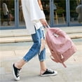 thumbnail image 1 of Striped Backpack Outdoor College Large High Capacity Solid Capacity Solid School Bag Female Corduroy Fashion Travel Rucksack Students Adults Pink, 1 of 8