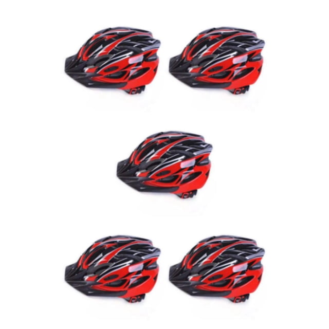 Decodeary Improve Safety Adjustable Mens Cycle - Lightweight And Impact Resistant Black Red 5Set
