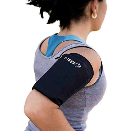 Phone Armband Sleeve: Best Running Sports Arm Band Strap Holder Pouch Case for Exercise Workout Compatible with iPhone 5S SE 6 6S 7 8 X Plus iPod Android Samsung Galaxy S5 S6 S7 S10 Black Large