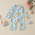 thumbnail image 2 of Baby Girl Onesies Easter Long Sleeve Cartoon Prints Romper Cotton Jumpsuit Clothes Toddler Romper Sky Blue 18 Months-24 Months, 2 of 6