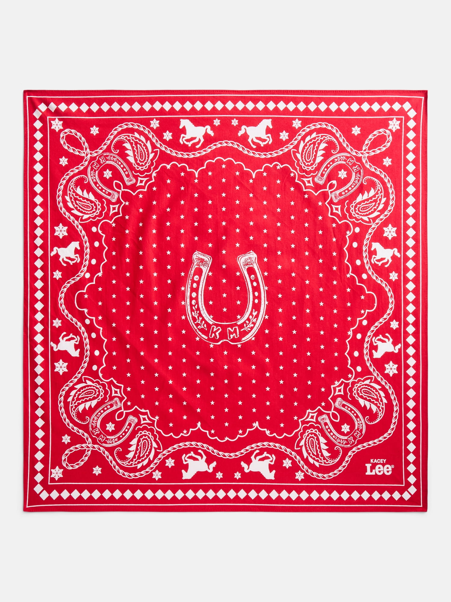 Kacey Lee Unisex Bandana Set with Oval Concho, Blue - Walmart.com