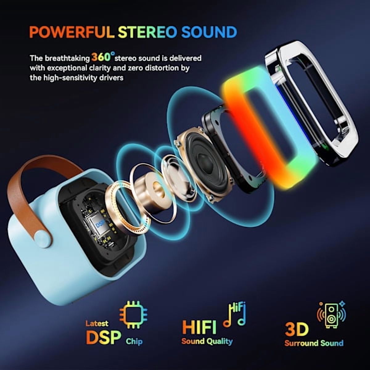 Karaoke Machine for Kids and Adults, Portable Bluetooth Mini Karaoke Microphone Singing Speaker with 2 Microphones and Lights, Toys White
