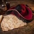 thumbnail image 6 of Slccxzc Non Woven Fabric Tricorn Pirate Hat Feather Lace Trim Adult Headwear, 6 of 7