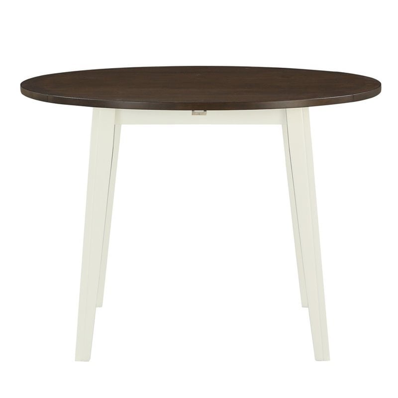 Pemberly Row 42" Round Dining Table with Drop Leaf in White