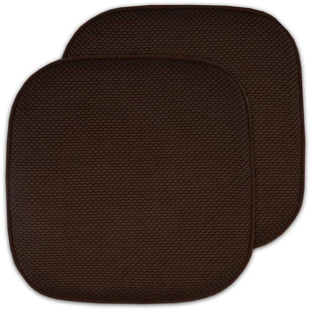 Chair Cushion Pad 2 Pack, Sweet Home Collection Chair Cushion Memory Foam Pads With Ties