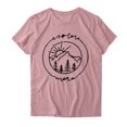 thumbnail image 2 of Gibobby Camiseta de manga corta para mujer Mujeres Casual Impresión Manga Corta Tops Blusa Cuello Redondo Casual Tee Túnica Camisas(Rosa,G), 2 of 3
