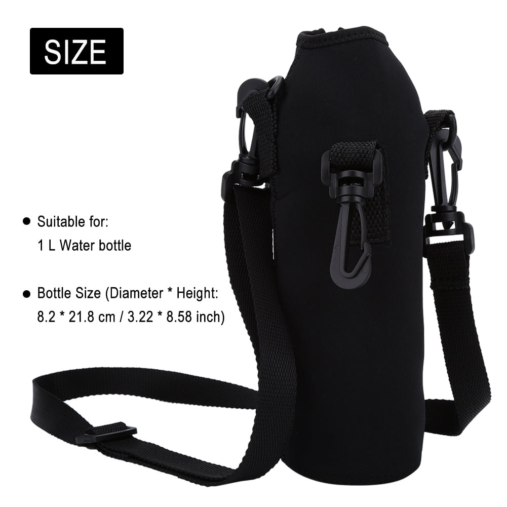 1L Neoprene Water Bottle Bag Shoulder Carrier Insulated Cover Holder Case x1 New