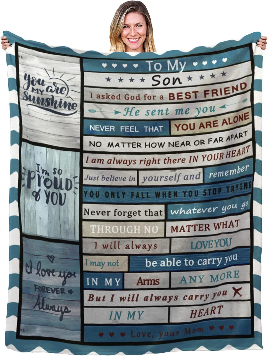 Son Gifts Blanket, Son Blanket from Mom Dad, Gifts for Son Blanket